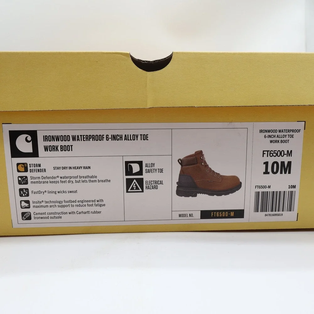 Carhartt Ironwood Work Boots Mens 10 M Leather Alloy Toe Waterproof Modern NWT